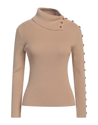 NO SECRETS Polo neck Beige 51% Viscose, 29% Polyester, 20% Polyamide