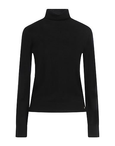 ANINE BING Polo neck Black 90% Merino Wool, 10% Cashmere