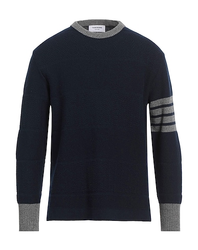 THOM BROWNE Jumper BLU NAVY 100% Virgin Wool