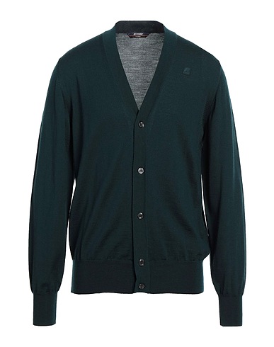 K-WAY Cardigan Dark green 100% Virgin Wool