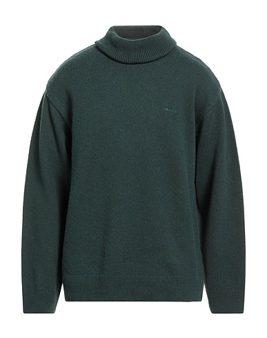 GANT Turtleneck Dark green 65% Organic cotton, 35% Wool