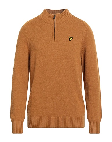 LYLE & SCOTT Sweater with zip VINTAGE Camel 35% Polyamide, 30% Viscose, 30% Wool, 5% Cashmere