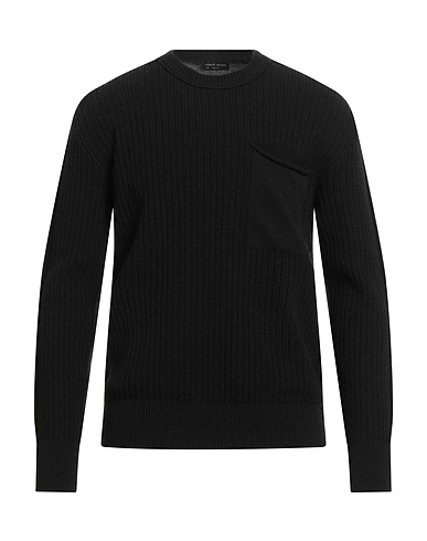 ROBERTO COLLINA Pullover Nero 90% Lana, 10% Cachemire