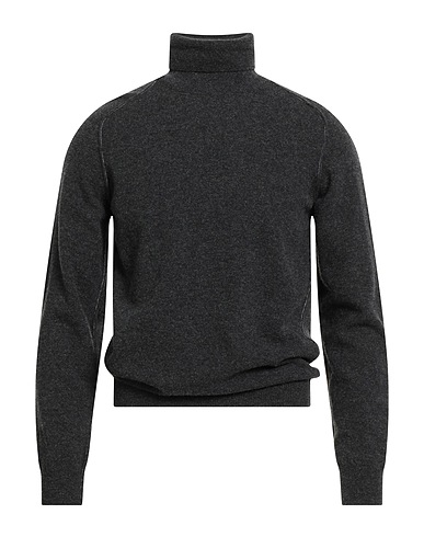 ROBERTO COLLINA Polo neck Charcoal 90% Wool, 10% Cashmere