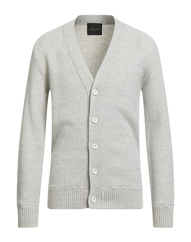 ROBERTO COLLINA Cardigan Light grey 100% Merino Wool