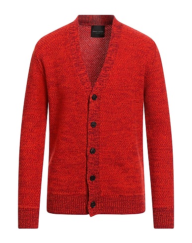 ROBERTO COLLINA Cardigan Tomato red 100% Merino Wool