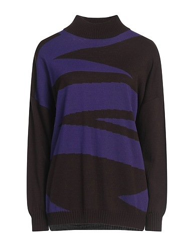 CORTE dei GONZAGA Polo neck Dark brown 50% Wool, 50% Acrylic