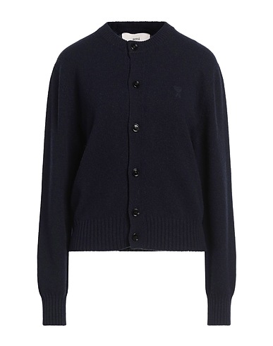 AMI ALEXANDRE MATTIUSSI Cardigan Midnight blue 97% Cashmere, 3% Wool