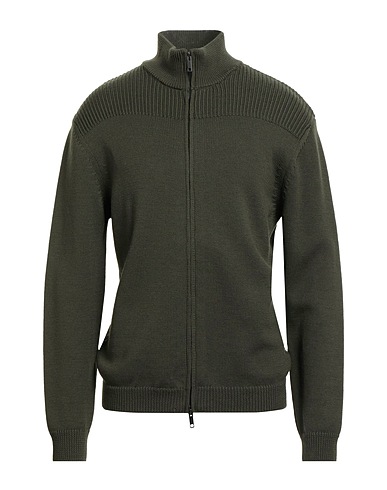 DANIELE FIESOLI Pullover mit Zipper  Militärgrün 100% Schurwolle
