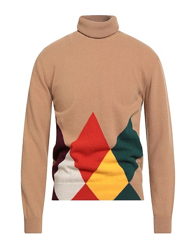 DANIELE FIESOLI Polo neck Camel 90% Wool, 10% Cashmere