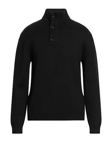 DANIELE FIESOLI Sweater with zip Black 100% Virgin Wool