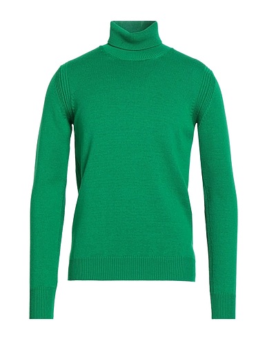ROBERTO COLLINA Polo neck Green 53% Wool, 47% Cotton