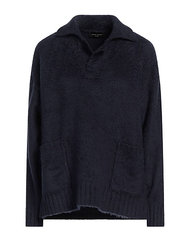 ROBERTO COLLINA Pullover Blu notte 80% Cotone, 16% Nylon, 4% Elastan