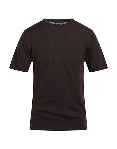 DANIELE FIESOLI Sweater Dark brown 100% Merino Wool