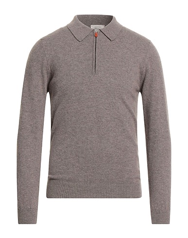 DANIELE FIESOLI Maglia con zip Tortora 100% Cachemire