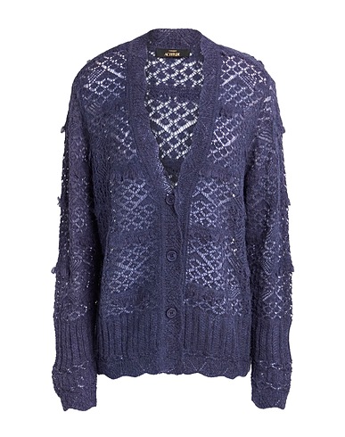 ACTITUDE by TWINSET Cardigan Dark purple 35% Polyamide, 35% Acrylic, 15% Wool, 15% Alpaca wool