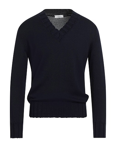 BECOME Pullover Blu notte 100% Lana Vergine
