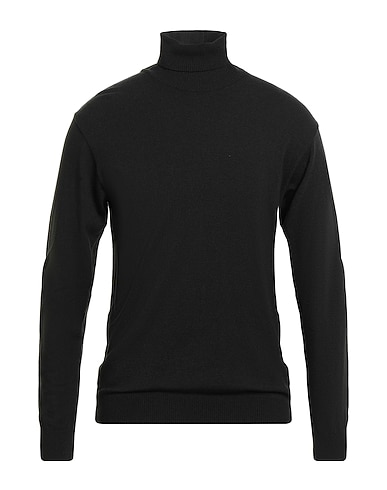 OFFICINE DEL CASHMERE Polo neck Charcoal 68% Polyacrylic, 19% Merino Wool, 10% Polyamide, 3% Elastane