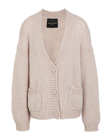 ROBERTO COLLINA Cardigan Light grey 68% Baby alpaca wool, 22% Nylon, 10% Wool