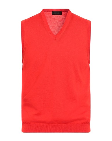ROBERTO COLLINA Sleeveless sweater Tomato red 100% Merino Wool