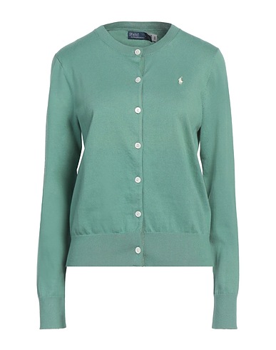 POLO RALPH LAUREN Cardigan Sage green 81% Cotton, 16% Nylon, 3% Elastane