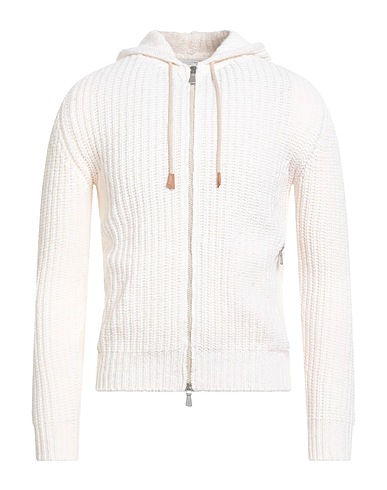 ELEVENTY Pullover mit Zipper  Cremeweiß 55% Alpakawolle, 45% Baumwolle