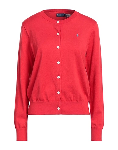 POLO RALPH LAUREN Cardigan Red 81% Cotton, 16% Nylon, 3% Elastane