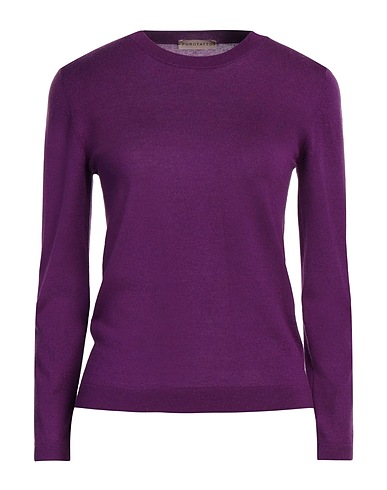 PUROTATTO Pullover Violett 70% Seide, 30% Kaschmir