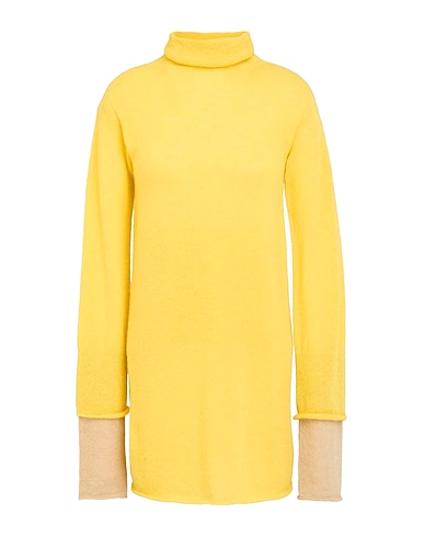 ISSEY MIYAKE Polo neck Yellow 52% Alpaca wool, 36% Nylon, 12% Wool