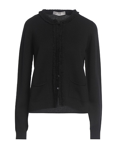 D.EXTERIOR Cardigan Black 100% Wool, Polyester