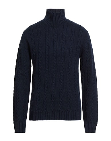 ALPHA STUDIO Polo neck Navy blue 40% Recycled wool, 30% Viscose, 20% Polyamide, 10% Recycled cashmere