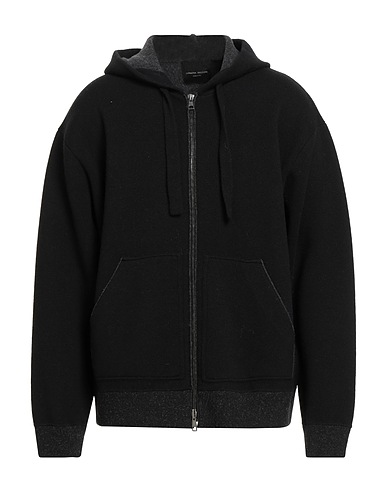 ROBERTO COLLINA Pullover mit Zipper  Schwarz 94% Merinowolle, 4% Nylon, 2% Elastan