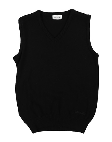 BIKKEMBERGS Sleeveless sweater Black 100% Cotton
