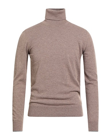 ALPHA STUDIO Polo neck Light brown 100% Geelong Wool