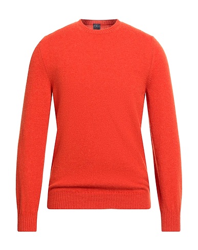 FEDELI Cashmere blend Orange 100% Cashmere