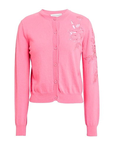 ERMANNO FIRENZE Cardigan Pink 70% Cotton, 30% Polyamide, Polyester, Viscose, Wool