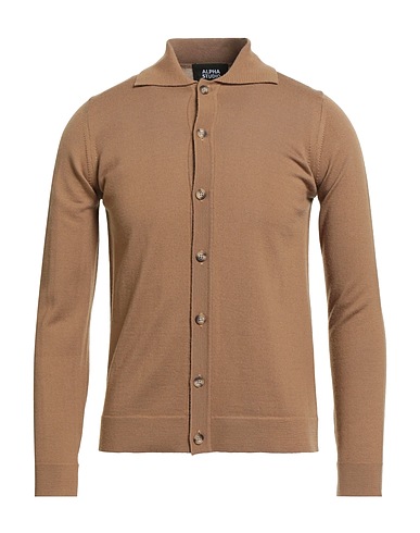 ALPHA STUDIO Cardigan Camel 100% Merino Wool