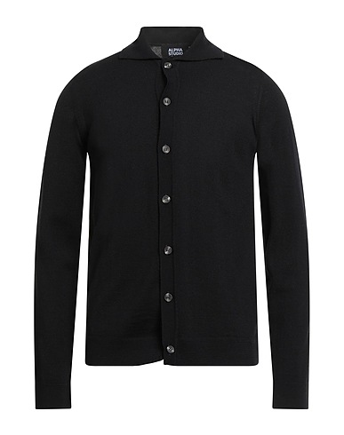 ALPHA STUDIO Cardigan Black 100% Merino Wool