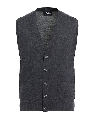 ALPHA STUDIO Cardigan Gris anthracite 100% Laine mérinos