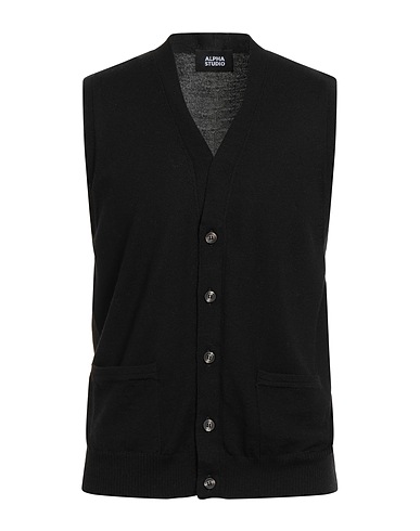 ALPHA STUDIO Cardigan Black 100% Merino Wool