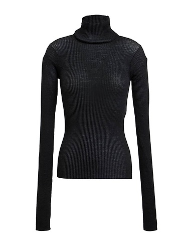 ANN DEMEULEMEESTER Rollkragenpullover Schwarz 100% Schurwolle