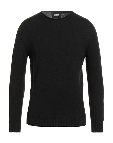 ALPHA STUDIO Jumper Black 100% Merino Wool