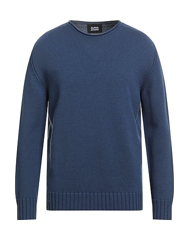 ALPHA STUDIO Jumper Blue 100% Merino Wool