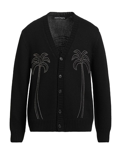 PALM ANGELS Cardigan Black 35% Polyamide, 30% Wool, 30% Viscose, 5% Cashmere