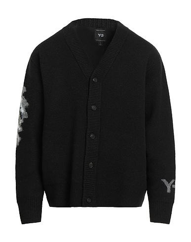 Y-3 Cardigan Black 56% Wool, 43% Synthetic fibers, 1% Cotton