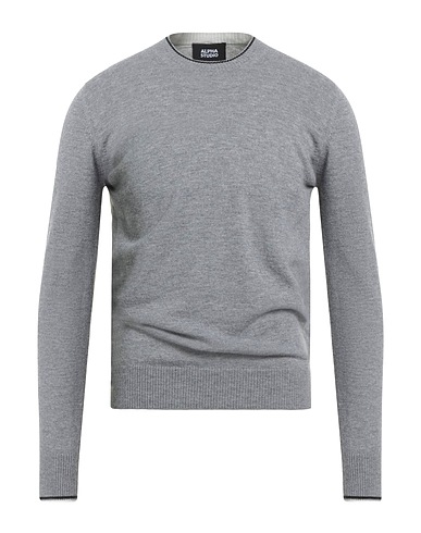 ALPHA STUDIO Pullover Grau 100% Geelongwolle