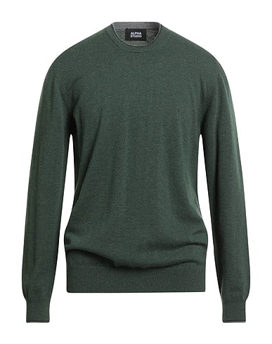ALPHA STUDIO Sweater Dark green 100% Geelong Wool