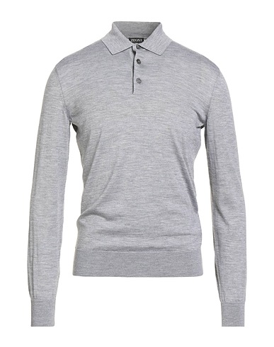 ZEGNA カシミヤニット ライトグレー カシミヤ 70% / シルク 30%