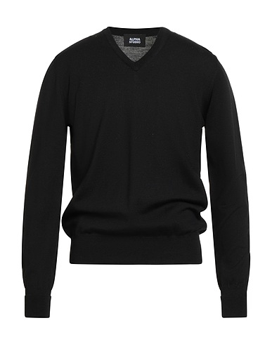 ALPHA STUDIO Jumper Black 100% Merino Wool