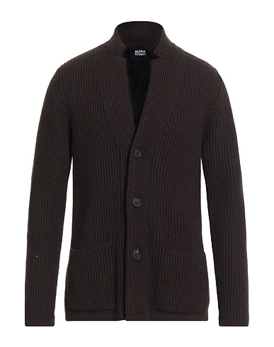 ALPHA STUDIO Cardigan Chocolate brown 40% Wool, 30% Viscose, 20% Polyamide, 10% Cashmere